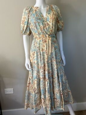 Ulla Johnson Olina Dress Gardenia Pre-Fall 2022 Size 0 NWT Floral Midi Dress